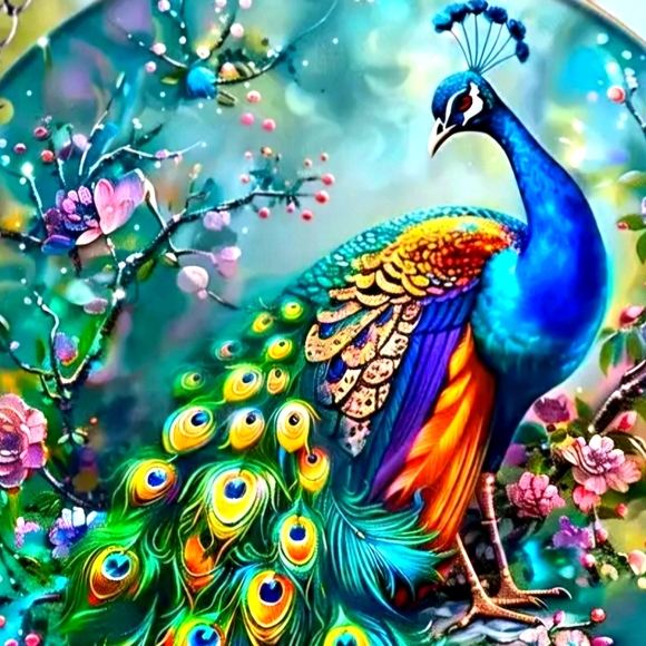 6" Acrylic Suncatcher - Peacock - Picture 4 of 4